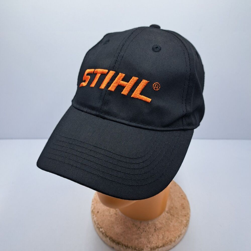 Stihl Hat Black Orange Spell Out Logo Chainsaw Power Tools Snapback Cap OSFM